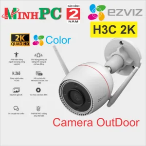 Camera WiFi EZVIZ H3c 2K+ ngoài trời tích hợp mic, phát hiện người